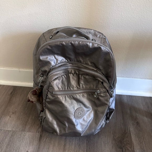 Kipling Seoul Large Solid Laptop Backpack In Metallic Pewter Grey main image 5